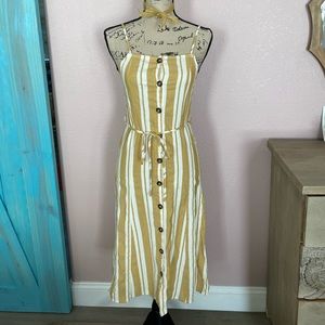 Miss Valley Tan/Cream Striped Dress -S/M (6)